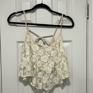 Lacy Lined crop top. Size M.